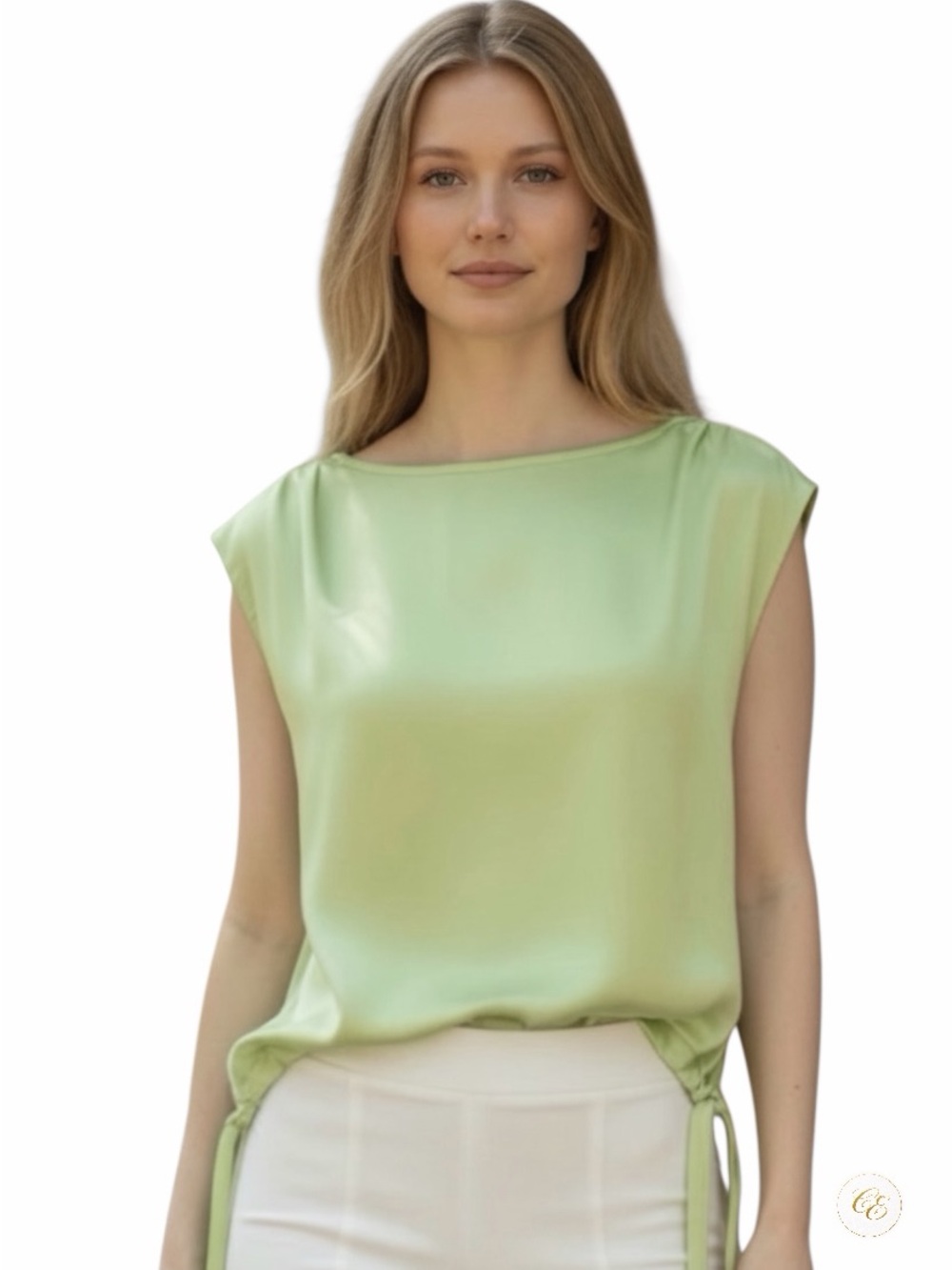 Ramy Brook Satin Top | Mint Green | Sleeveless Blouse | Size S | Like New